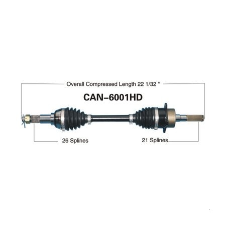 Wide Open Heavy Duty CV Axle for CAN AM HD FRONT RIGHT OUTLANDER/RENEGADE CAN-6001HD